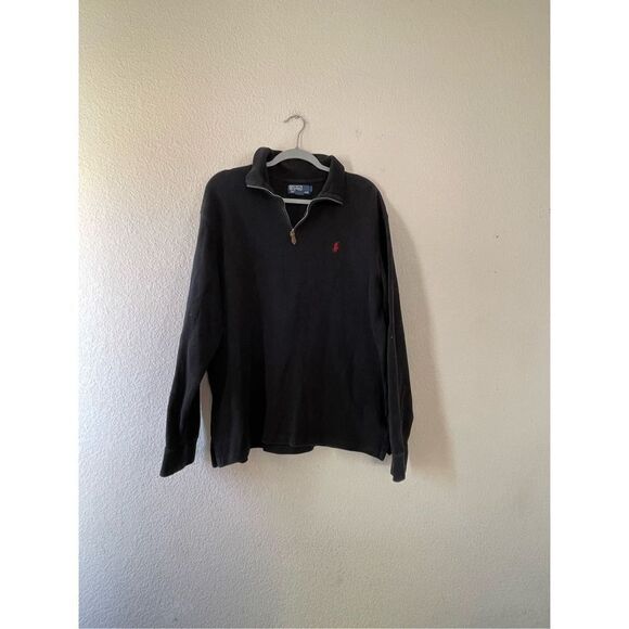 Polo Ralph Lauren black quarter zip pullover sweater size xlarge - Picture 1 of 5